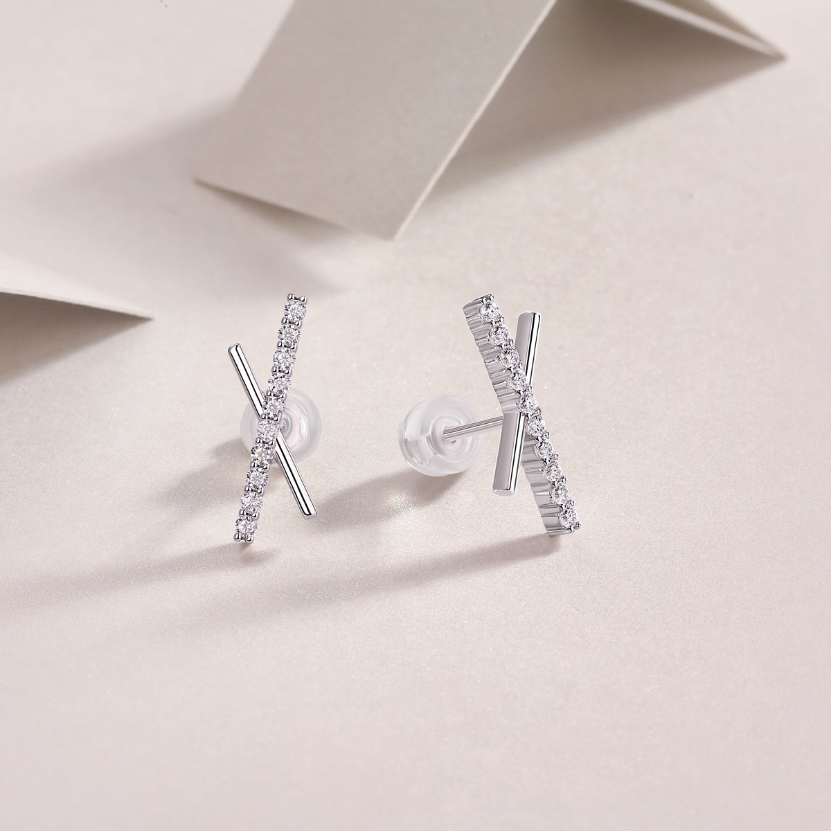 Moissanite Stud Earrings - 925 Sterling Silver