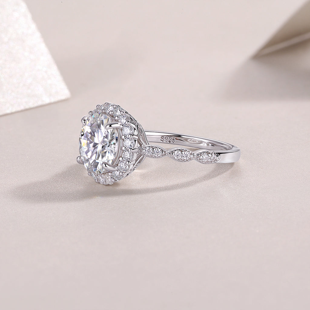 Starlight Shining 3-Carat Moissanite Ring – S925 Sterling Silver with Platinum Plating