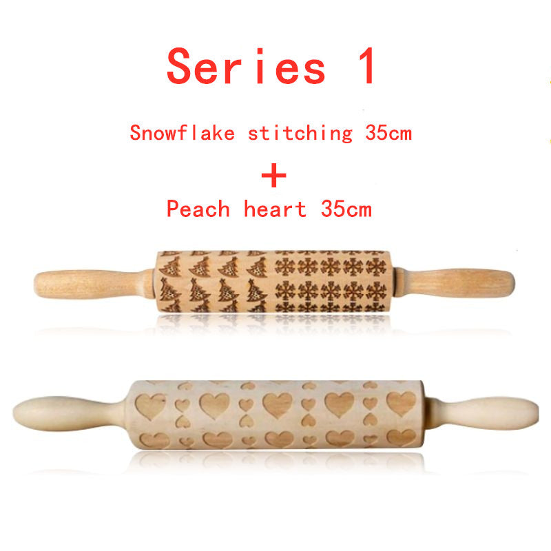 Embossed Holiday Rolling Pin - Various Designs and Sizes
