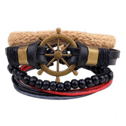 Leather Multilayer Bead Wrap Bracelet