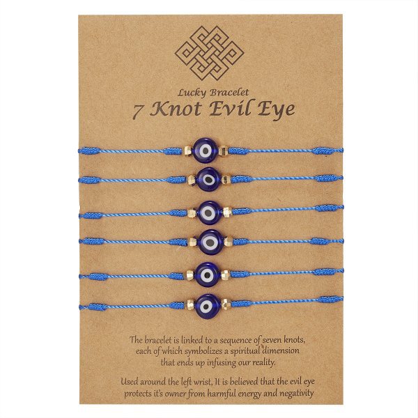 7-Knot Evil Eye Braided Adjustable Bracelet- Various Options