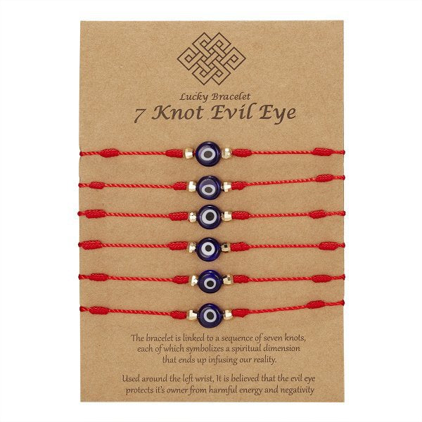 7-Knot Evil Eye Braided Adjustable Bracelet- Various Options