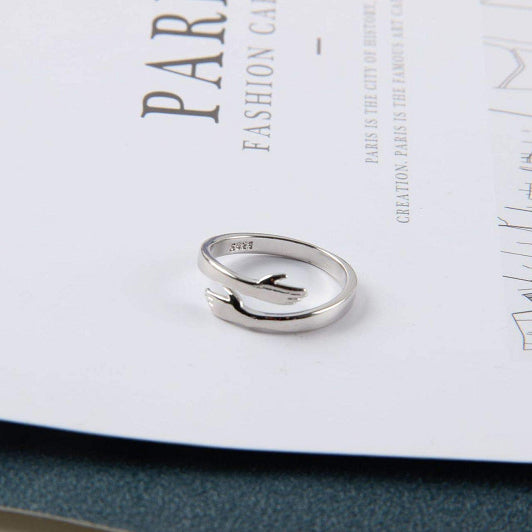 Alloy Simple Hands Hug Adjustable Ring