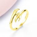 Alloy Simple Hands Hug Adjustable Ring