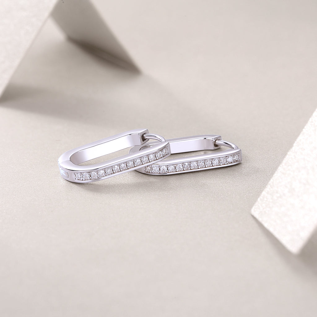 Moissanite Stud Earrings - S925 Sterling Silver Platinum-Plated (Pair)