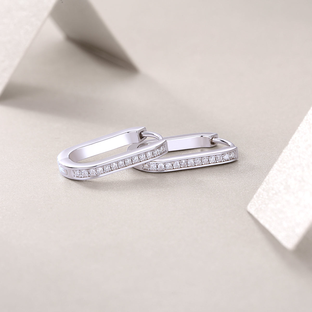 Moissanite Stud Earrings - S925 Sterling Silver Platinum-Plated (Pair)