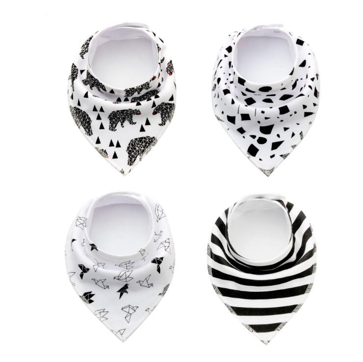 4pcs Lot Burp Bibs Cloth Cotton Bandana