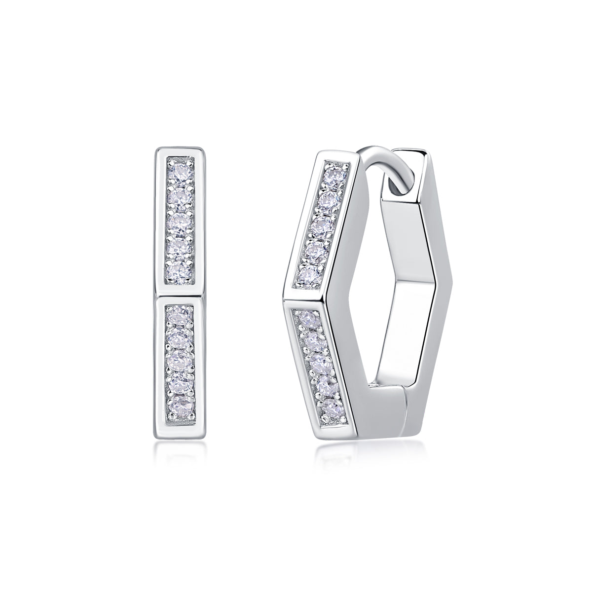 Moissanite Stud Earrings - S925 Sterling Silver Platinum-Plated (Pair)