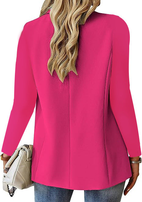 Women's Lapel Button Fashion Jacket