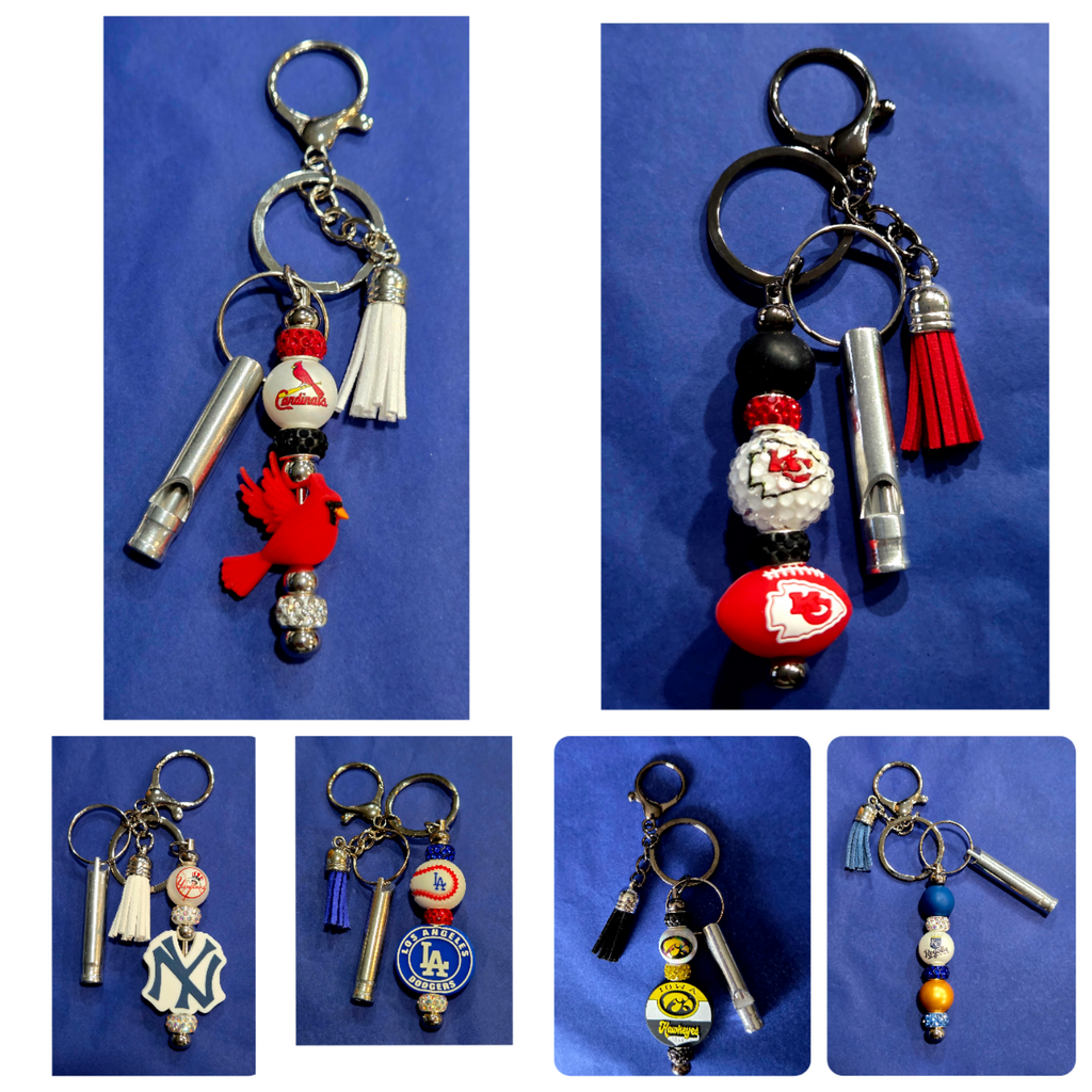 Handcrafted Sports Team Keychains - MLB, NFL & College Teams
