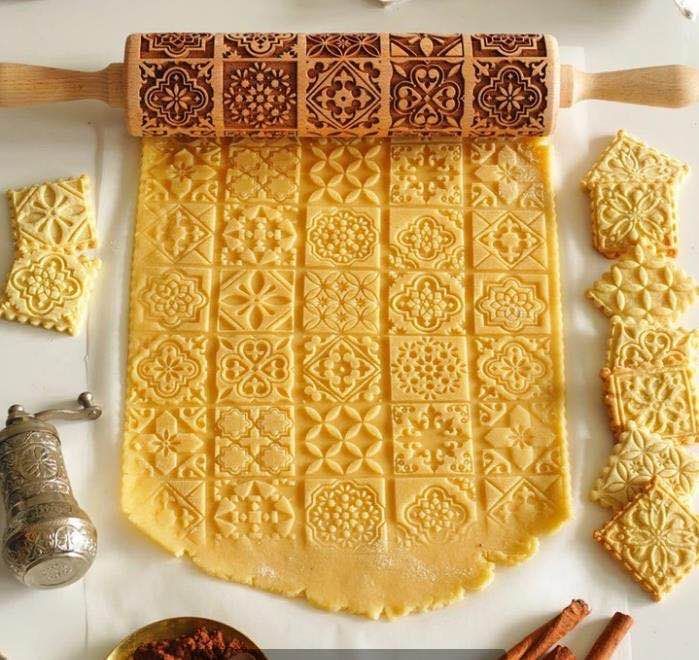 Embossed Holiday Rolling Pin - Various Designs and Sizes