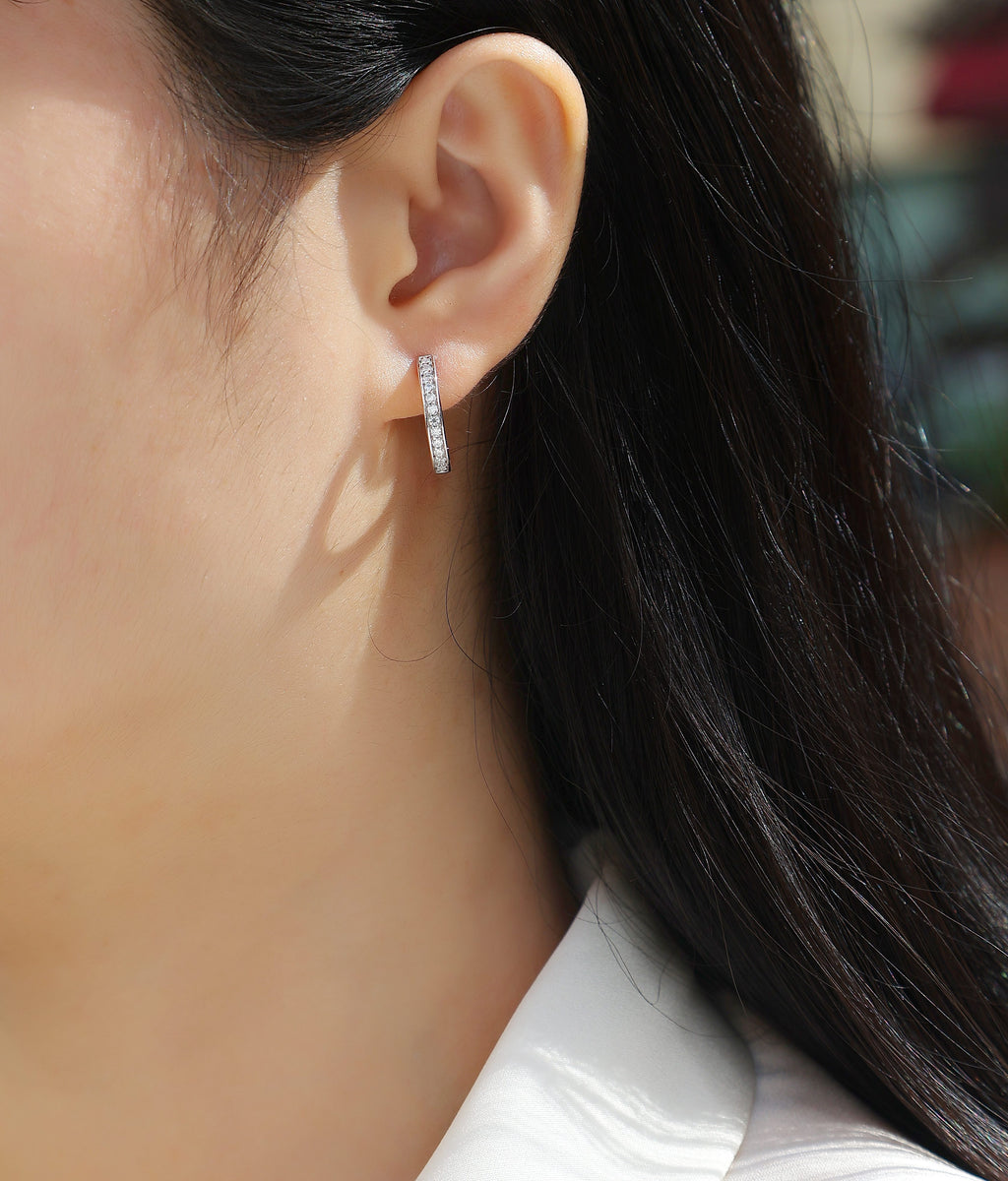 Moissanite Dew Drop Stud Earrings in S925 Sterling Silver