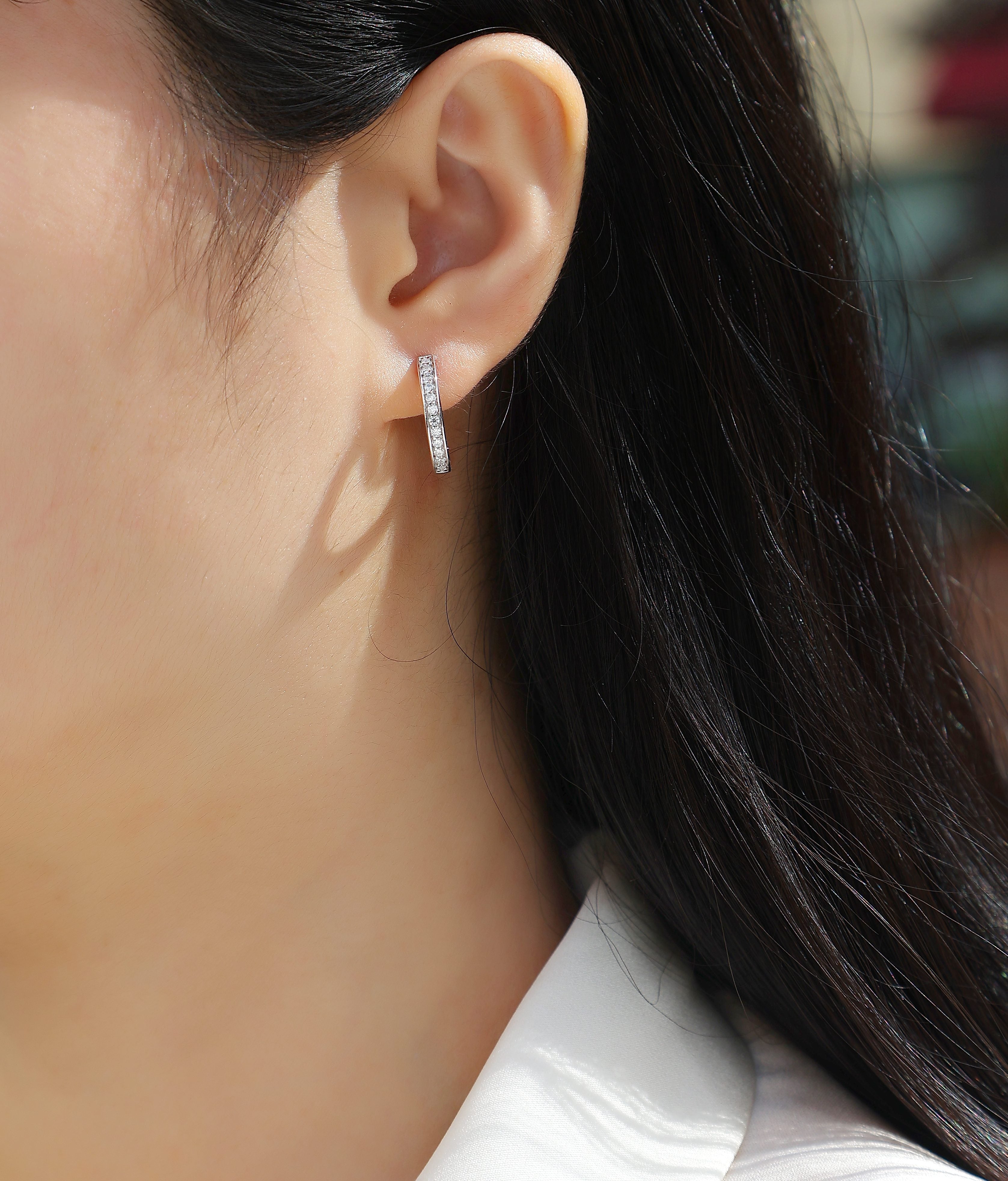 Moissanite Dew Drop Stud Earrings in S925 Sterling Silver