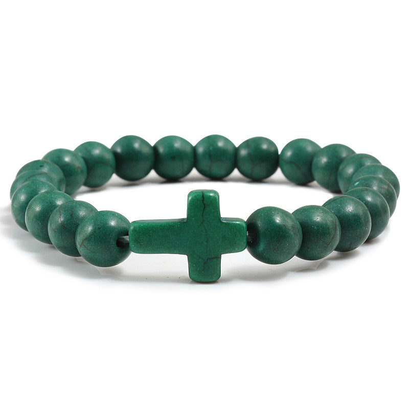 Turquoise Cross Bracelet - Various Colors Available