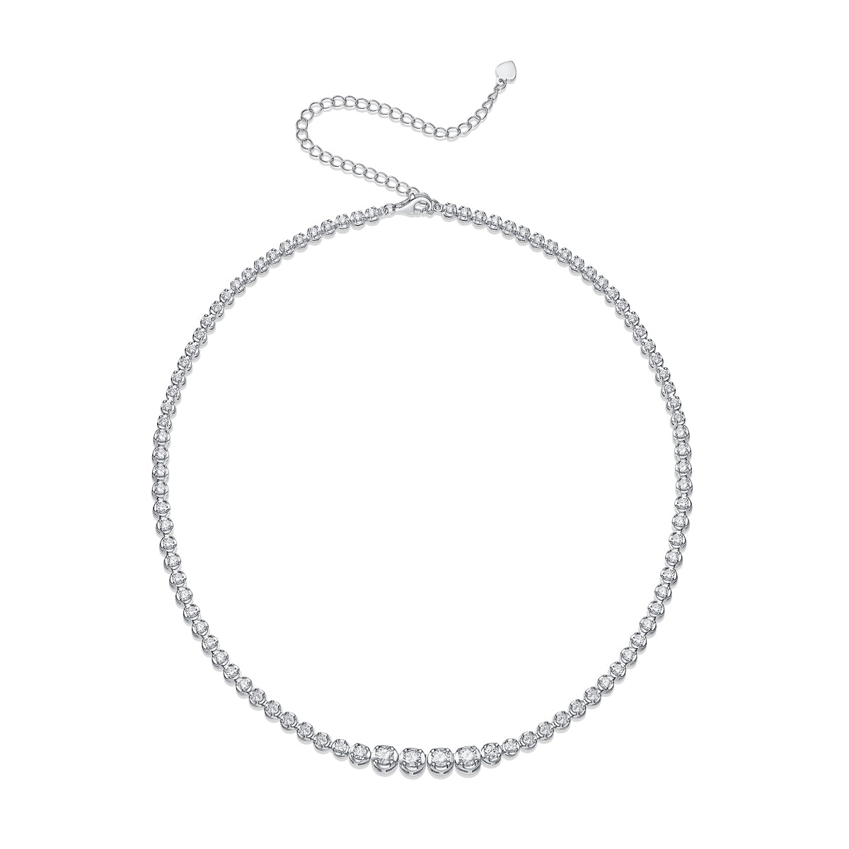 Multi-Stone Moissanite Sterling Silver Statement Necklace