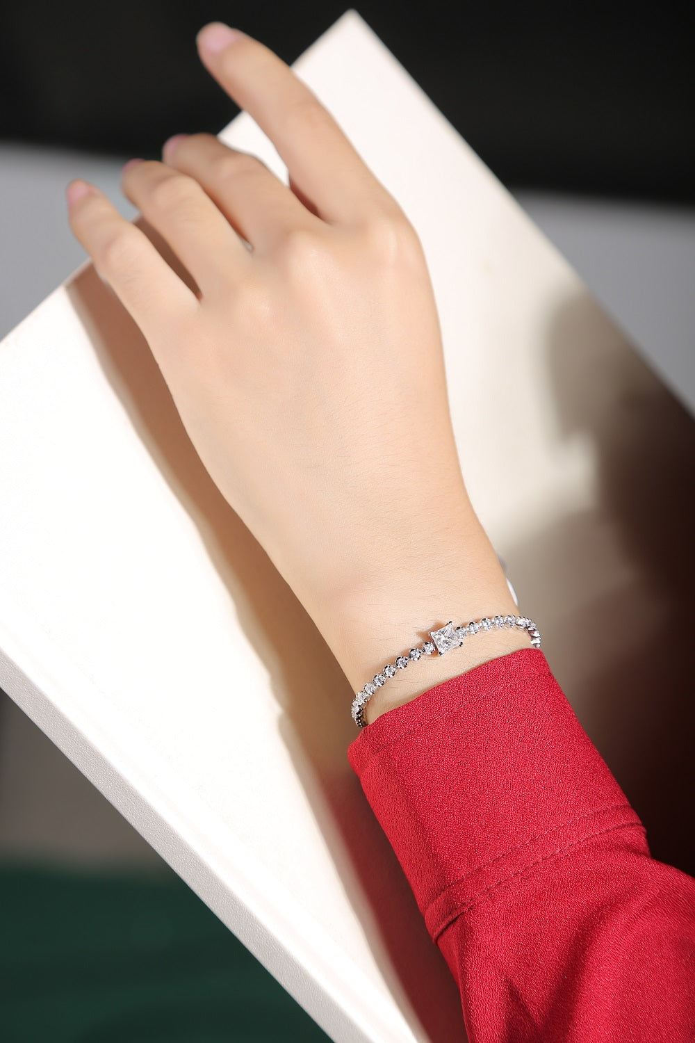 Luxury Moissanite Square Diamond Silver Bracelet