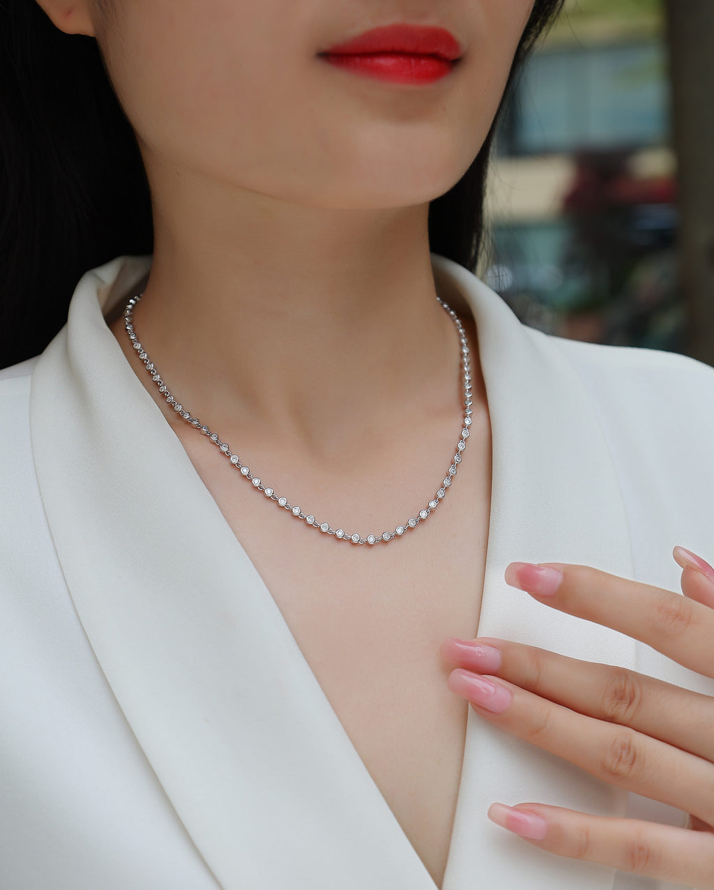Heart to Heart Moissanite Pendant Necklace – S925 Sterling Silver with Platinum Plating