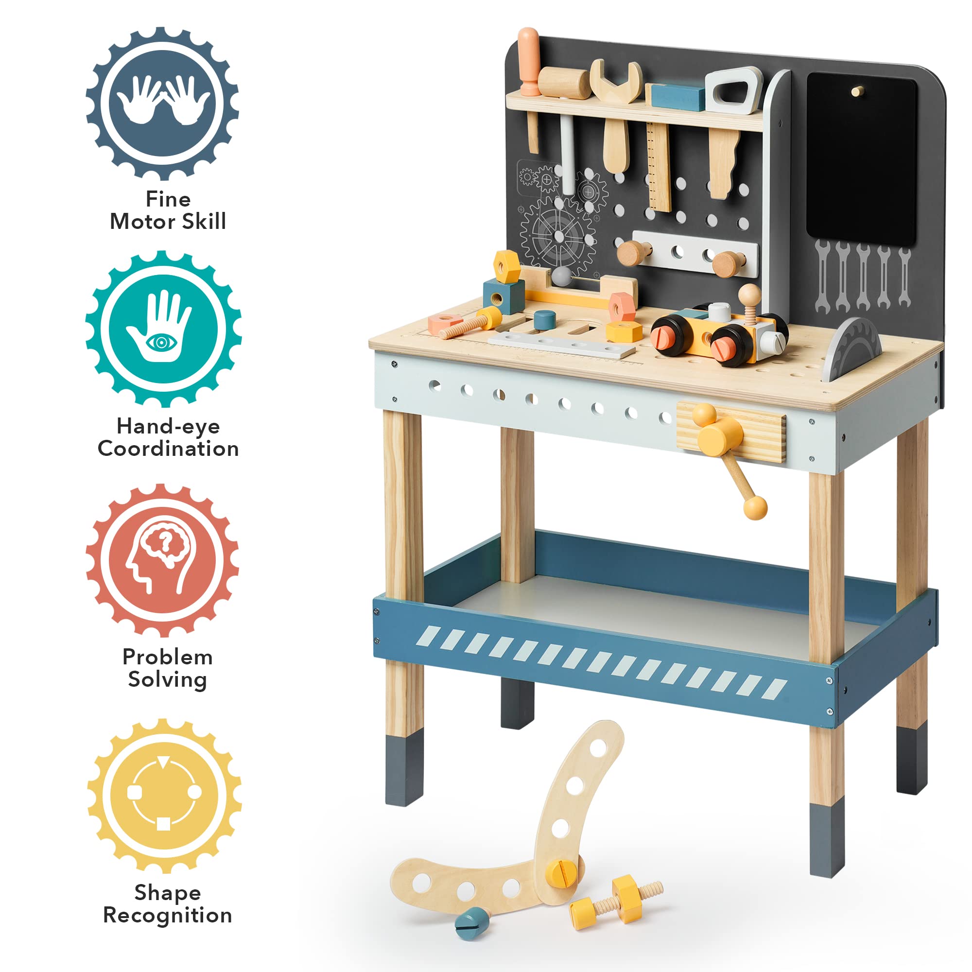 Wooden Tool Bench Workshop Playset for Kids