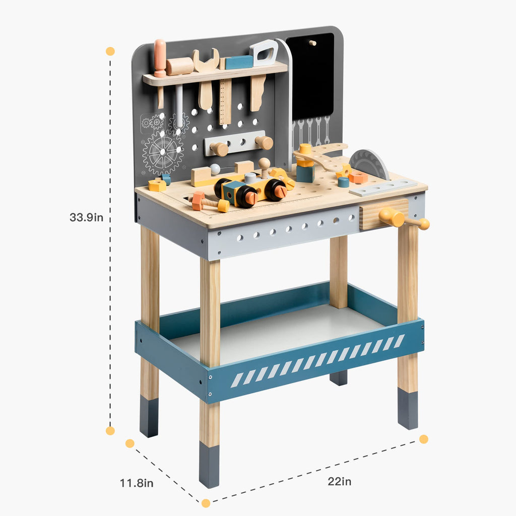 Wooden Tool Bench Workshop Playset for Kids