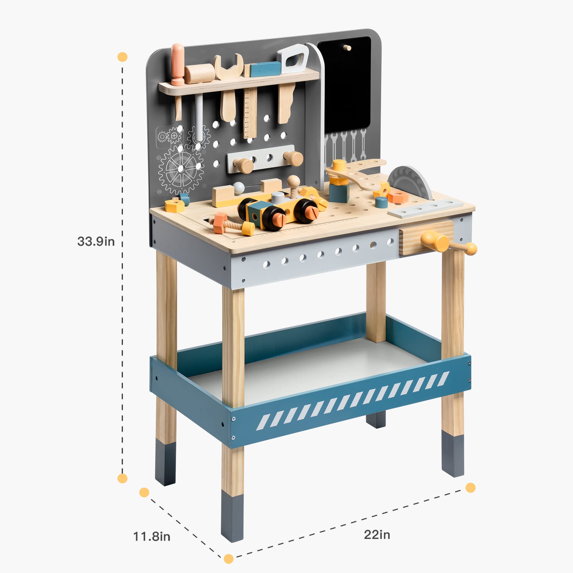 Wooden Tool Bench Workshop Playset for Kids