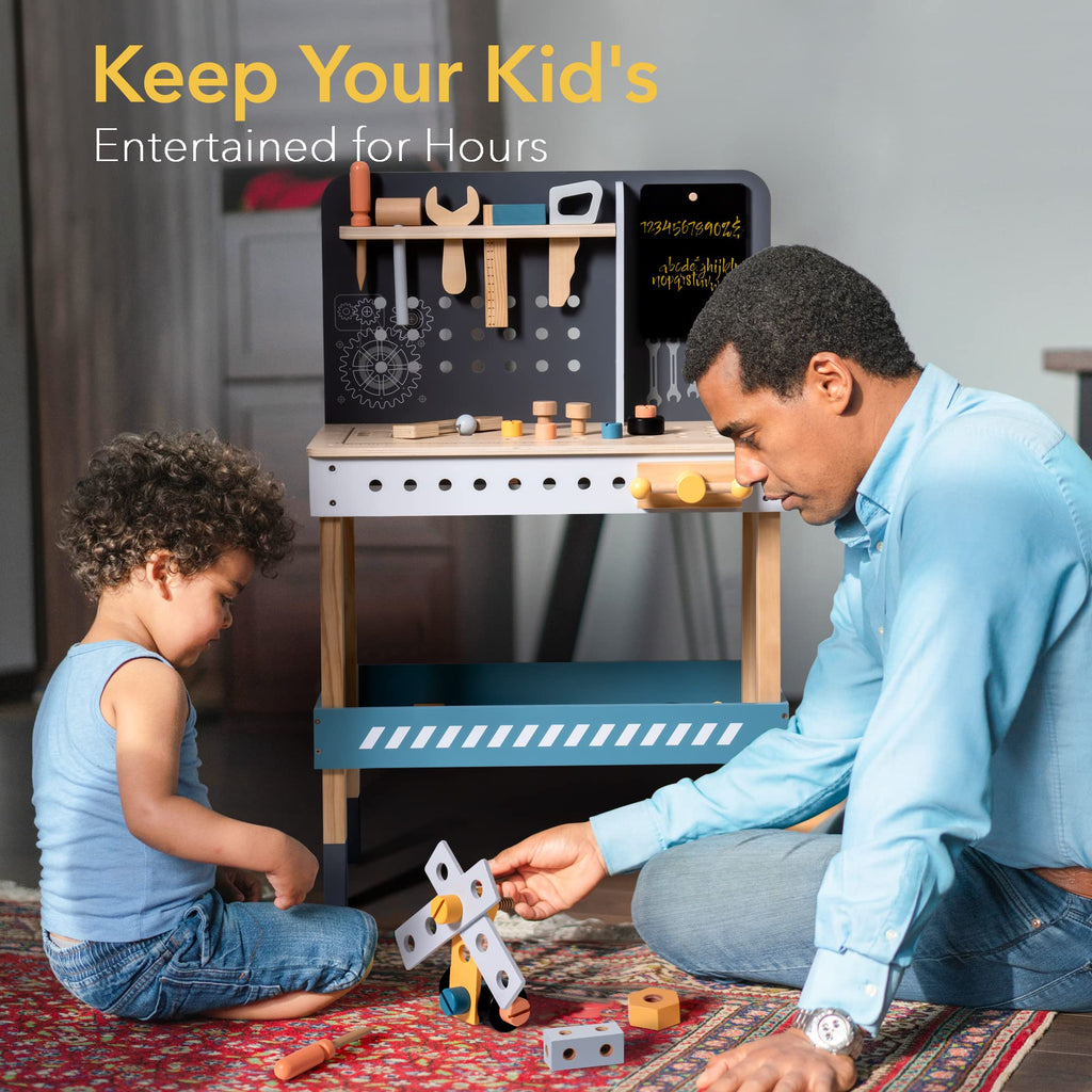 Wooden Tool Bench Workshop Playset for Kids