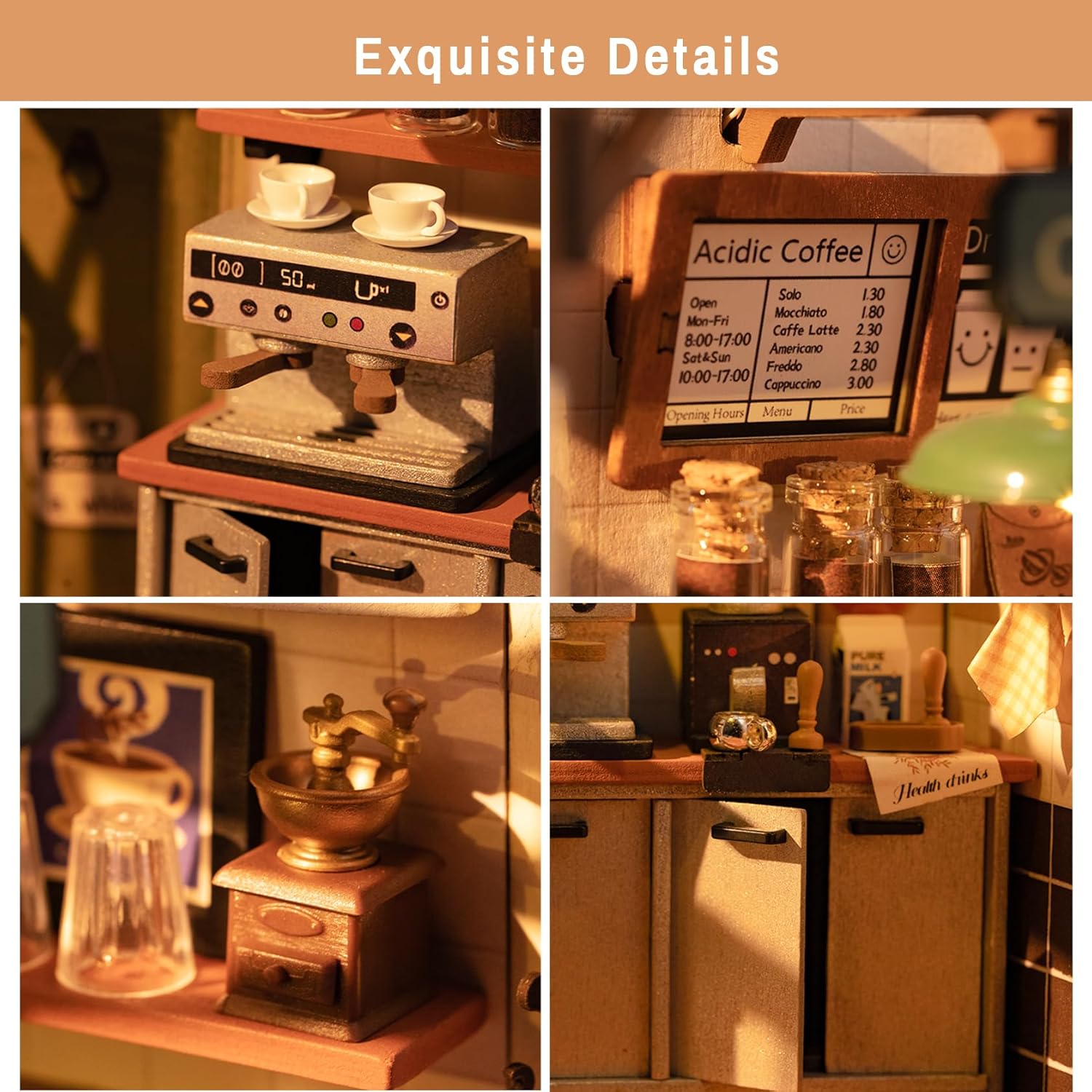 No.17 Café Miniature Dollhouse with LED Lights