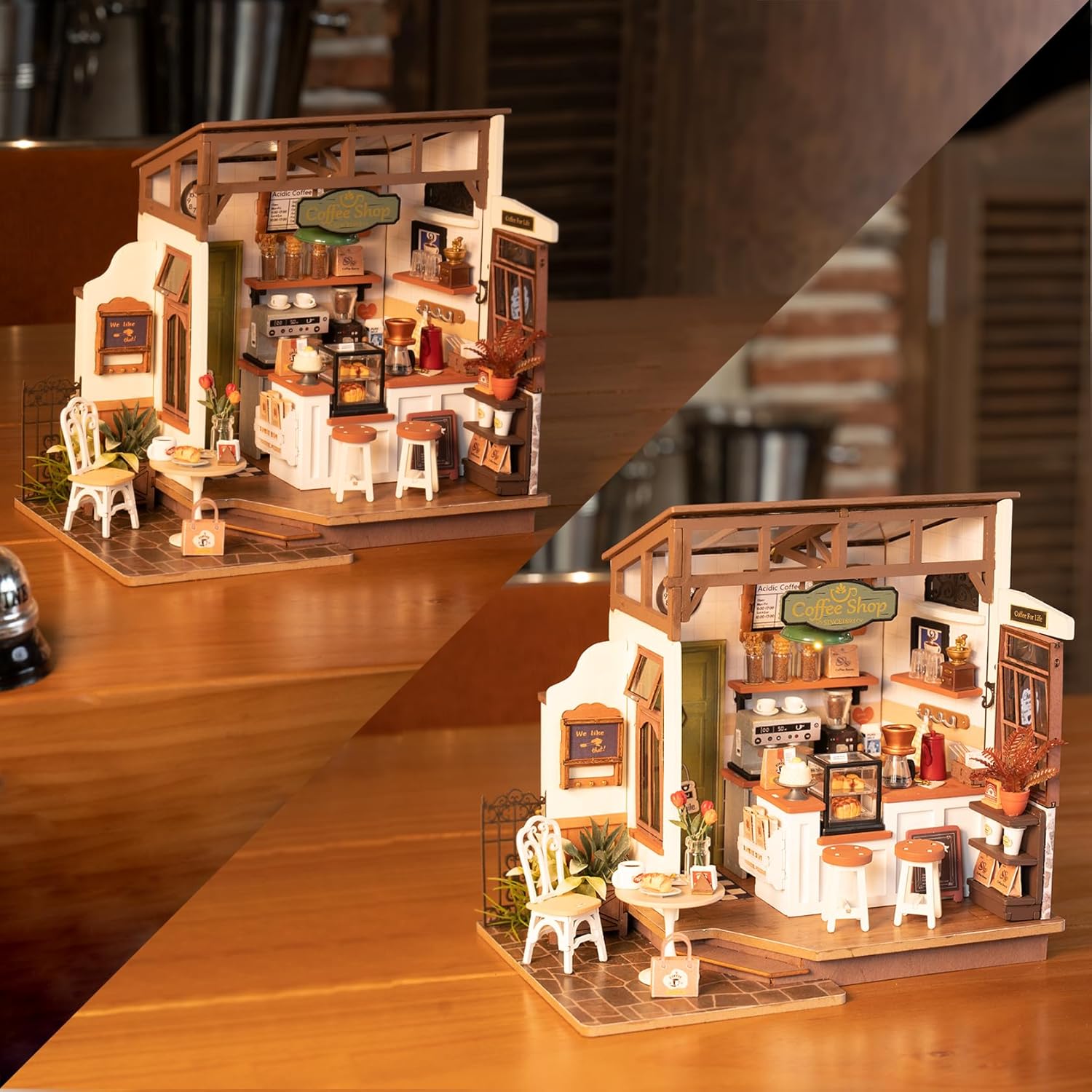 No.17 Café Miniature Dollhouse with LED Lights
