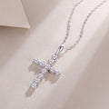 Cross Moissanite Necklace - S925 Sterling Silver with Chain (3 Colors)