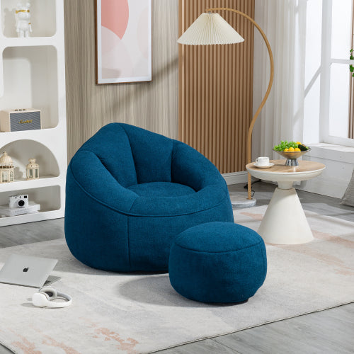Bean Bag Sofa Chair, High Pressure Foam with Footrest