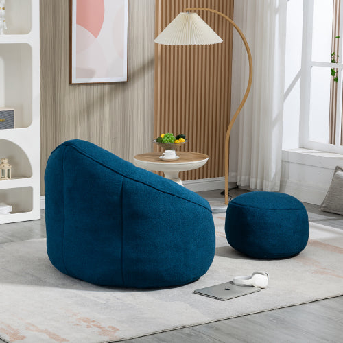 Bean Bag Sofa Chair, High Pressure Foam with Footrest