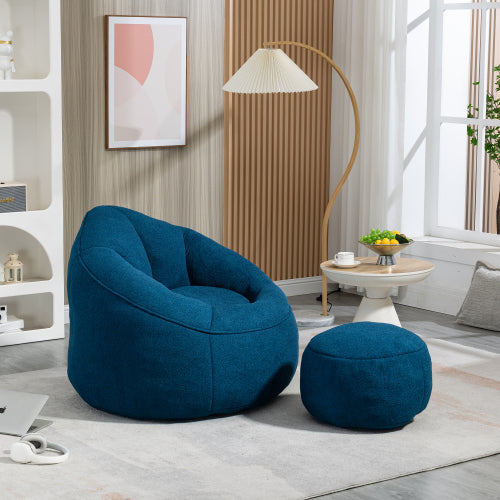 Bean Bag Sofa Chair, High Pressure Foam with Footrest