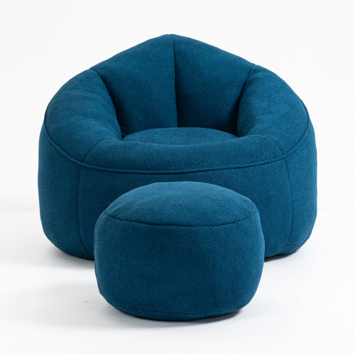 Bean Bag Sofa Chair, High Pressure Foam with Footrest