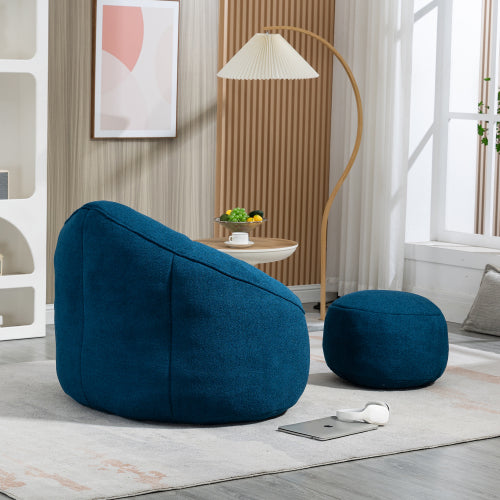 Bean Bag Sofa Chair, High Pressure Foam with Footrest
