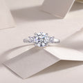 Halo Moissanite Solitaire Ring in S925 Sterling Silver
