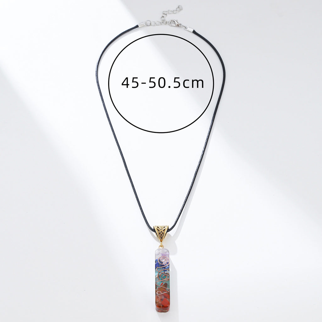 Retro Reiki Healing Energy Crystal Pendant Natural Stone For Yoga Meditation Spiritual 7 Chakra Jewelry Necklace Amulet