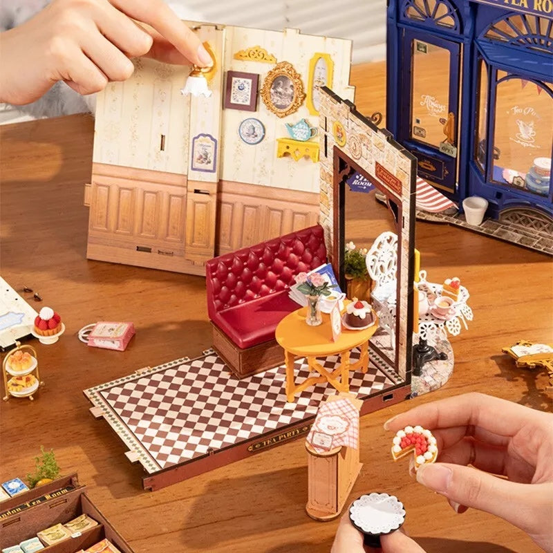 Leisure Time Tea Room Miniature Dollhouse with LED Lights