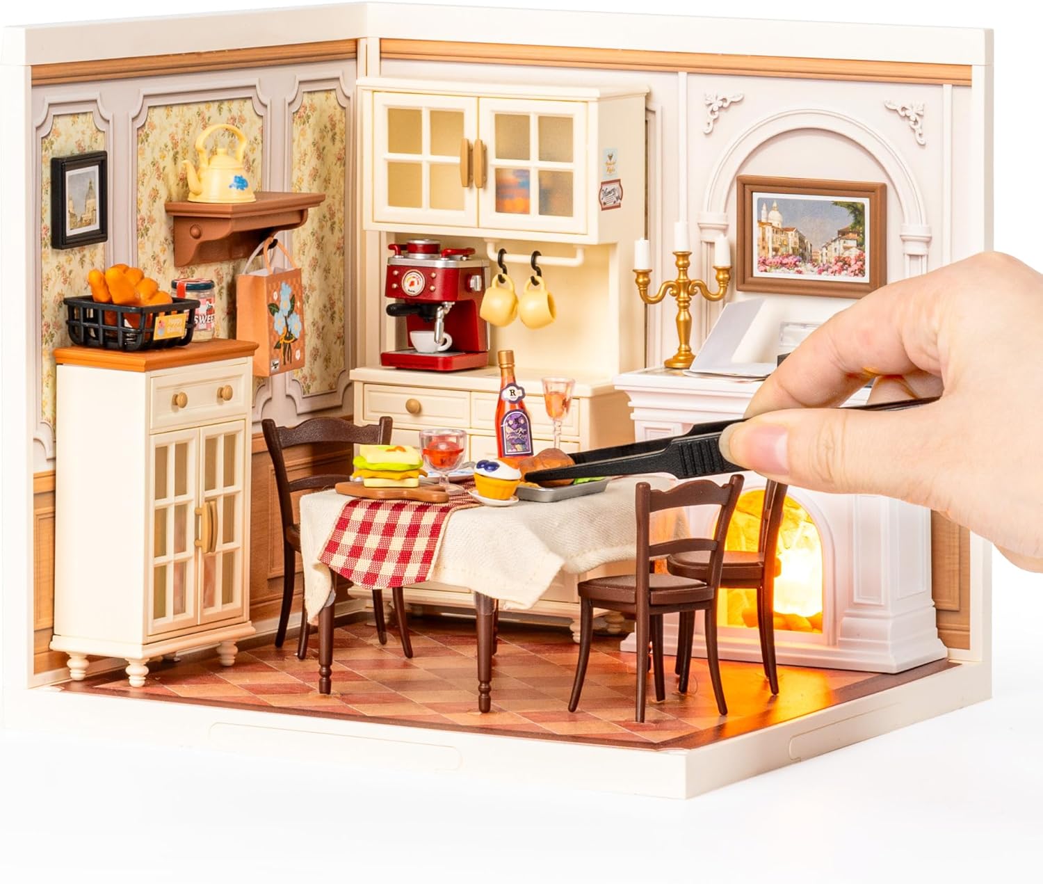 Robotime Warm Dining Room Miniature Kit - DIY Dollhouse