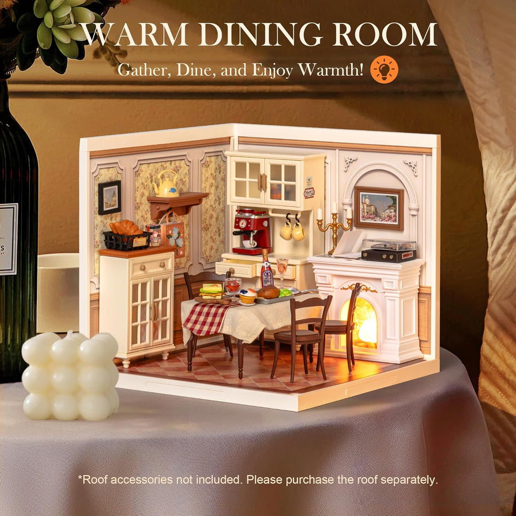 Robotime Warm Dining Room Miniature Kit - DIY Dollhouse
