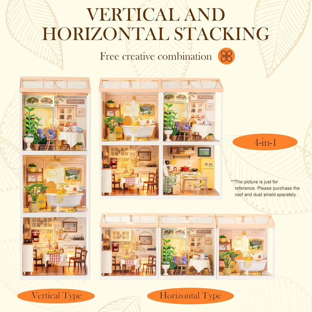Robotime Warm Dining Room Miniature Kit - DIY Dollhouse
