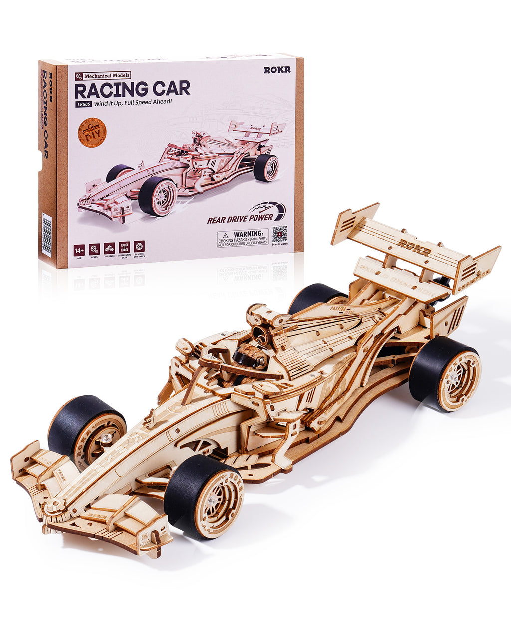 Racing Car 3D Wooden Puzzle with Roaring Engine Sound