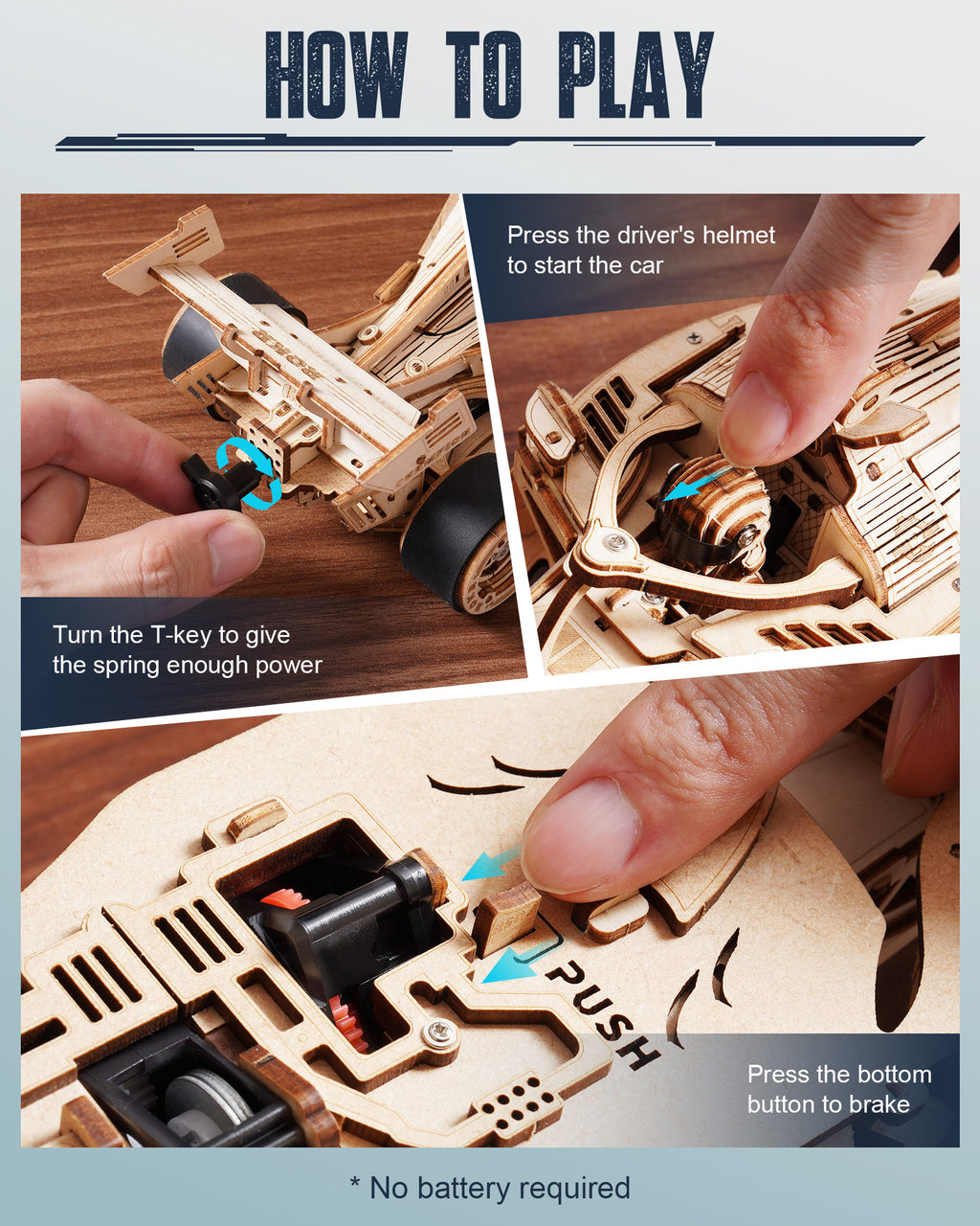 Racing Car 3D Wooden Puzzle with Roaring Engine Sound