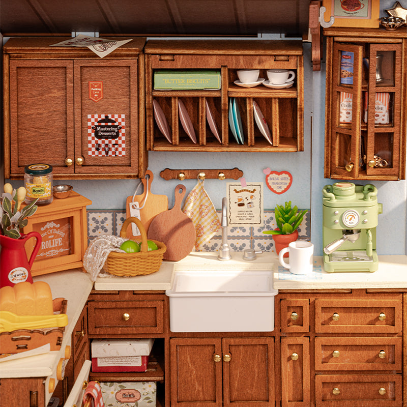 Rolife Scandinavian Bakery Kitchen Miniature Kit - DIY Dollhouse