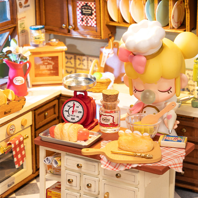 Rolife Scandinavian Bakery Kitchen Miniature Kit - DIY Dollhouse