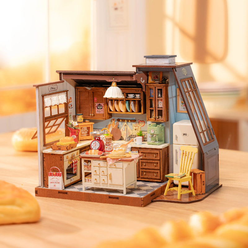Rolife Scandinavian Bakery Kitchen Miniature Kit - DIY Dollhouse
