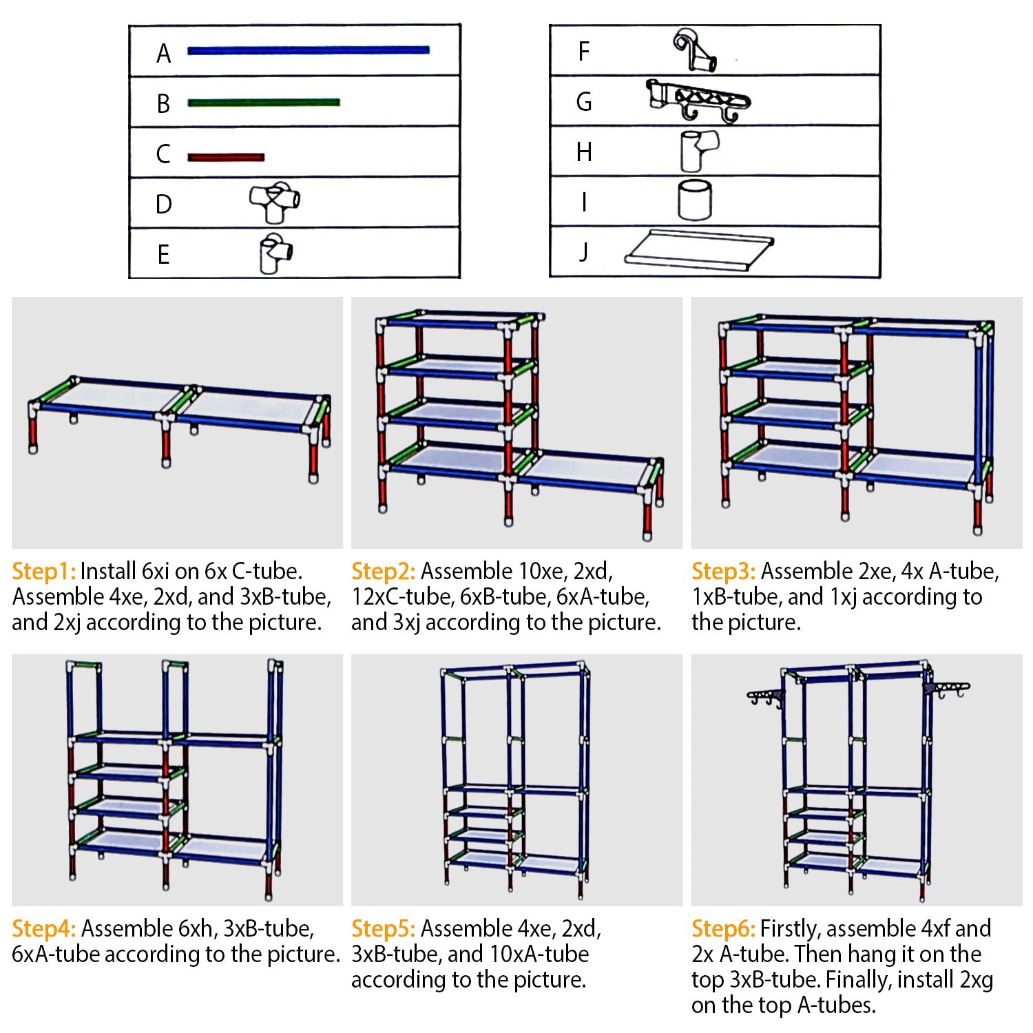 Metal Garment Rack with Shoe Organizer - 4-Tier Closet Storage with Hanging Rods