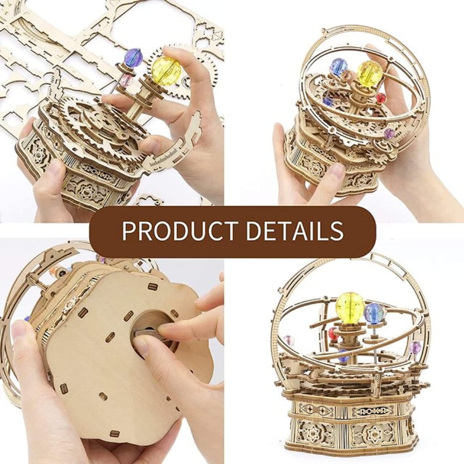 Starry Night Rotating Music Box - 3D Wooden Puzzle
