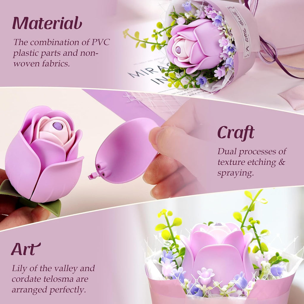 Purple Rose 3D Flower Puzzle - French Style Bouquet