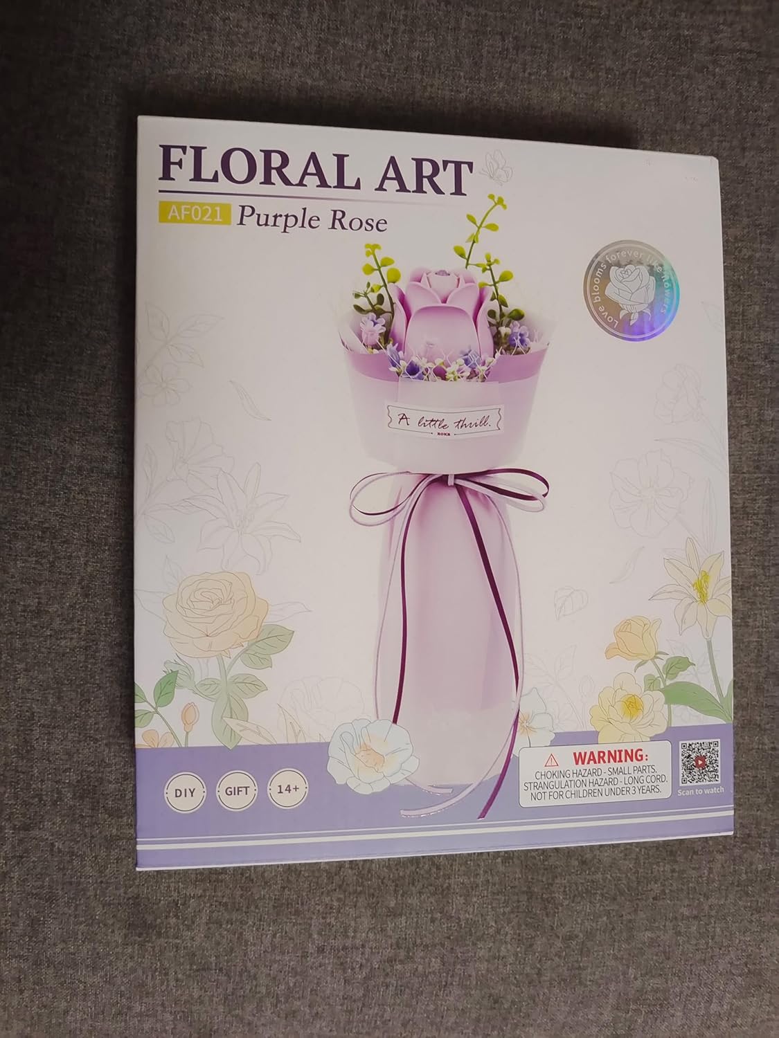 Purple Rose 3D Flower Puzzle - French Style Bouquet