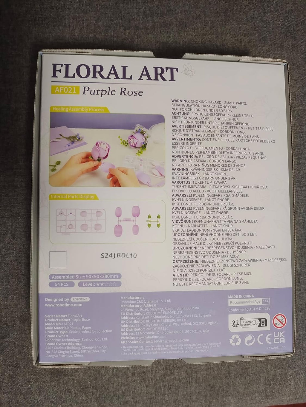 Purple Rose 3D Flower Puzzle - French Style Bouquet