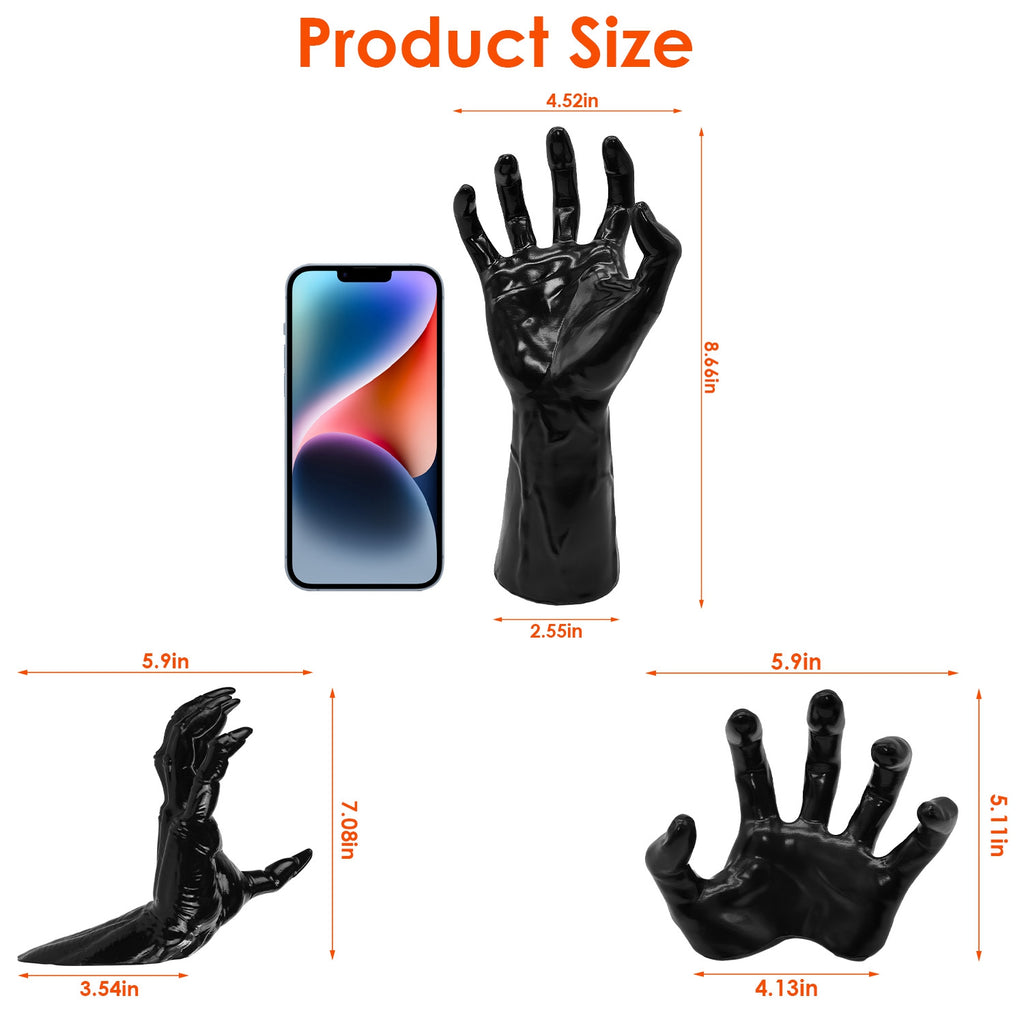 Creepy Reaching Hands Wall Decor with LED Candles - 3 Piece Halloween Set